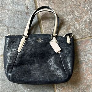 Coach Navy Pebbled Leather Crossbody
